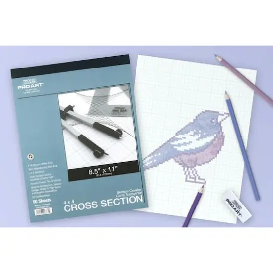 Pro Art&reg; 4" x 4" Grid/Inch Cross Section Pad, 8.5" x 11" {5}
