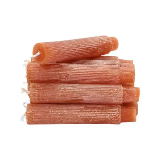 Hello Honey&reg; 5" Spice Powder Finish Unscented Pleated Taper Candles In Box Set, 12ct. {3}