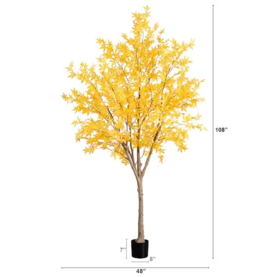 9ft. Potted Artificial Autumn Maple Tree {5}