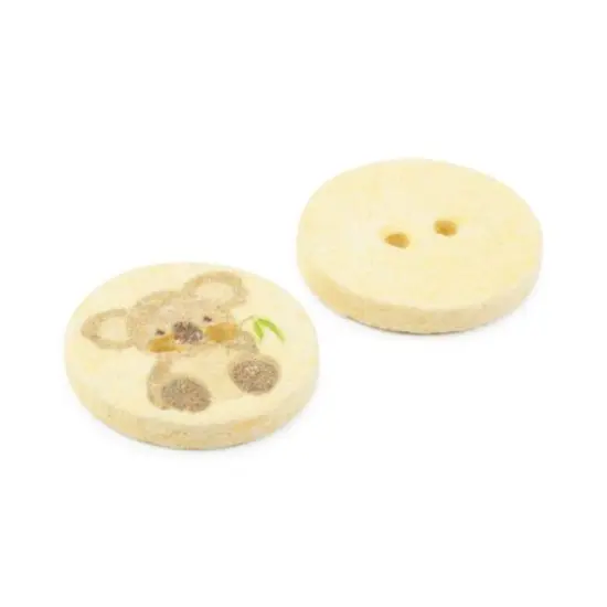 Dritz&reg; 18mm Recycled Cotton Koala Button, 9ct. Yellow {8}