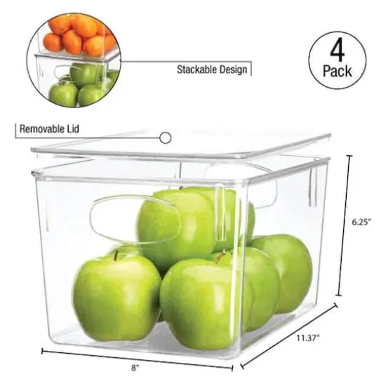 Sorbus Clear Storage Bins with Lids, 4ct. {5}