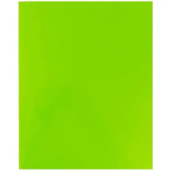 JAM Paper Glossy Laminated Two Pocket Folders, 100ct. Lime Green {7}