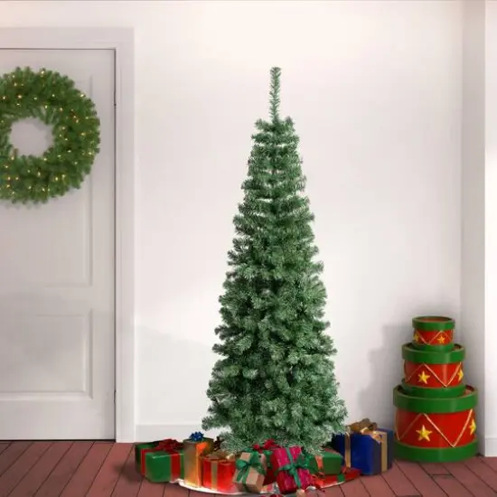 6ft. Unlit Linden Spruce Slim Artificial Christmas Tree {3}