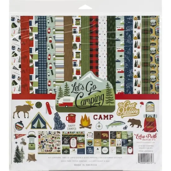 Echo Park&trade; Paper Co. Let's Go Camping Paper Craft Collection Kit, 12" x 12" {1}
