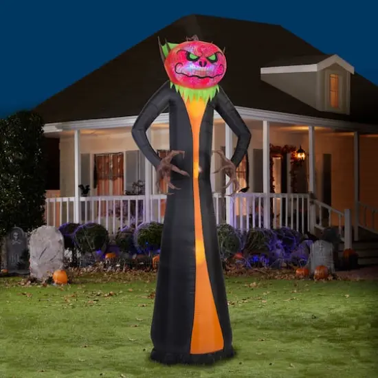 12ft. Airblown&reg; Inflatable Giant Halloween Jack-O'-Lantern Reaper with Psychedelic Spirals of Light {5}