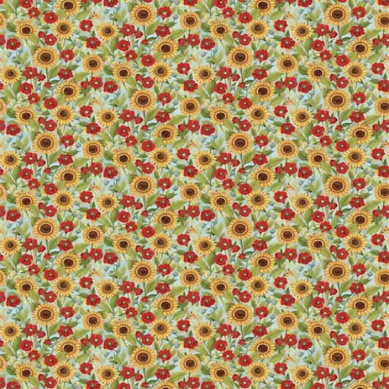 Susan Winget Tossed Floral with Sunflowers Cotton Fabric {3}