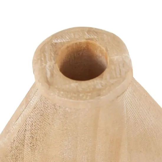 Brown Wood Teardrop Vase with Cutout Center Set {5}
