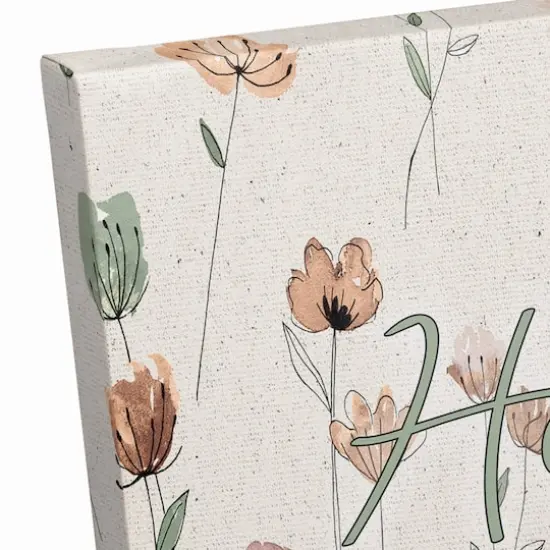 Earthy Botanical Doodles 10" x 20" Canvas Wall Art {4}