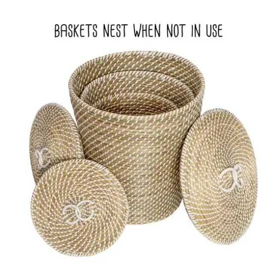 Honey Can Do Natural Nesting Seagrass Snake Charmer's Baskets, 3ct. {5}