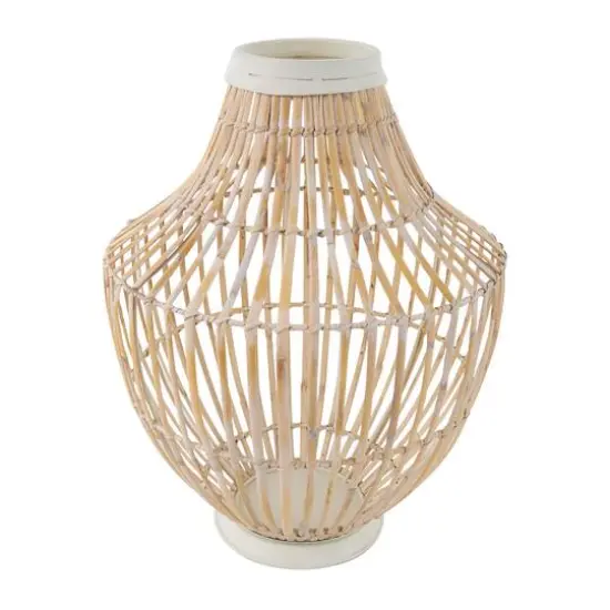 17" Brown Bamboo Handmade Open Frame Vase {5}