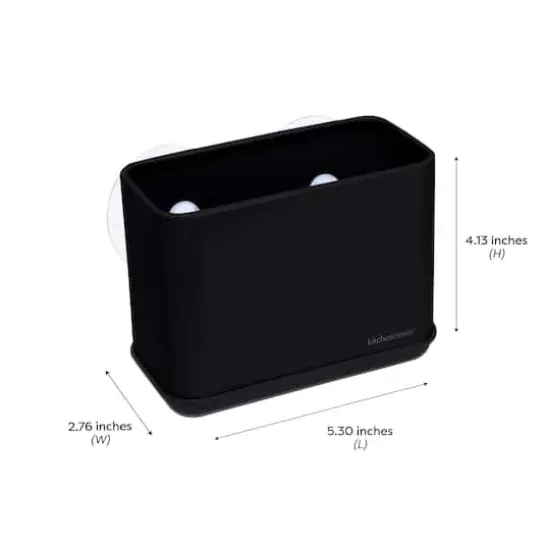 Kitchen Details Matte Black Sink Caddy with Suction Cups {5}