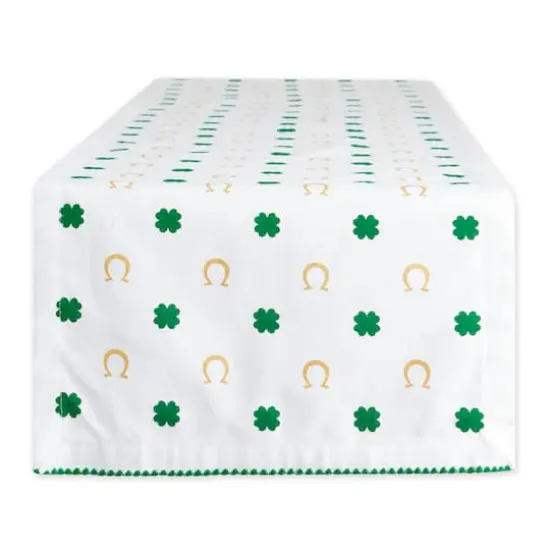 DII&reg; 72" Clover Horseshoe Printed Table Runner {1}