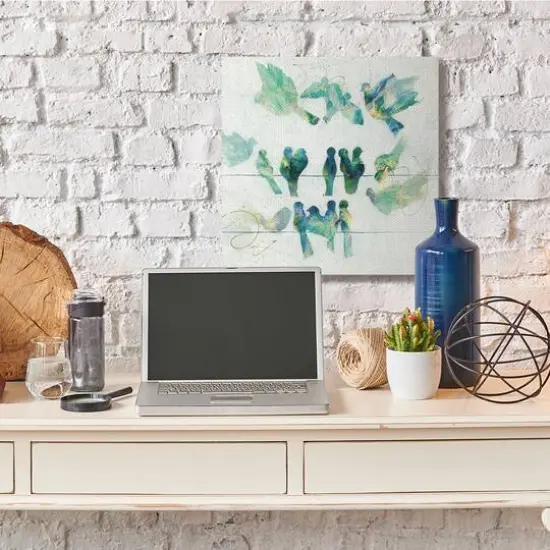 Stupell Industries Birds on Clothes Line Canvas Wall Art {3}