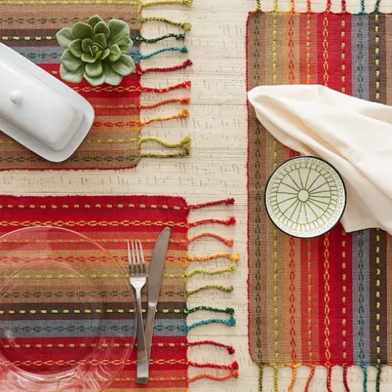 DII&reg; Spice Tonal Stripe With Fringe Placemats, 6ct. {3}