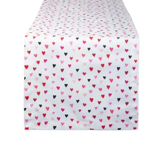 DII&reg; 72" Confetti Hearts Print Table Runner {1}
