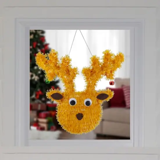 13" Tinsel Reindeer Christmas Window Decoration {3}