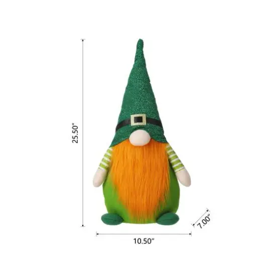 Glitzhome&reg; 25.5" St. Patrick's Fabric Standing Gnome D&eacute;cor {9}