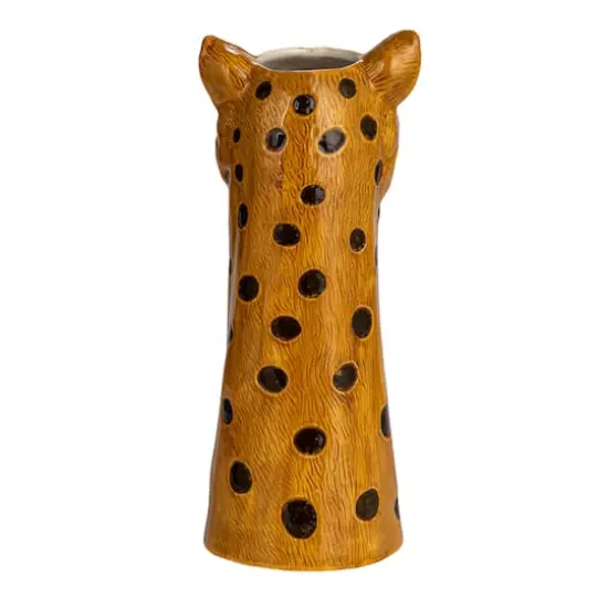 Hello Honey&reg; 11" Multicolor Hand-Painted Decorative Stoneware Cheetah Vase {12}