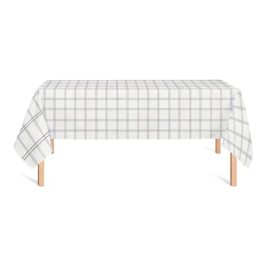 Slate Windowpane Pattern Tablecloth {3}