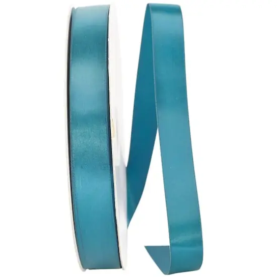 JAM Paper 7/8" x 100yd. Double Face Satin Ribbon Teal {1}
