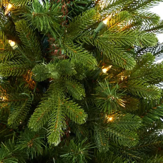 3.5ft. Pre-Lit Washington Fir Artificial Christmas Tree In Tower Planter, Clear Lights {5}