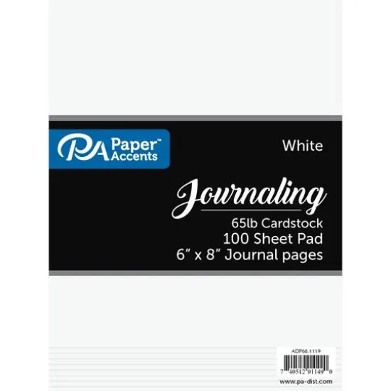 PA Paper&trade; Accents White Journaling Cardstock Paper Pad, 6" x 8" {1}