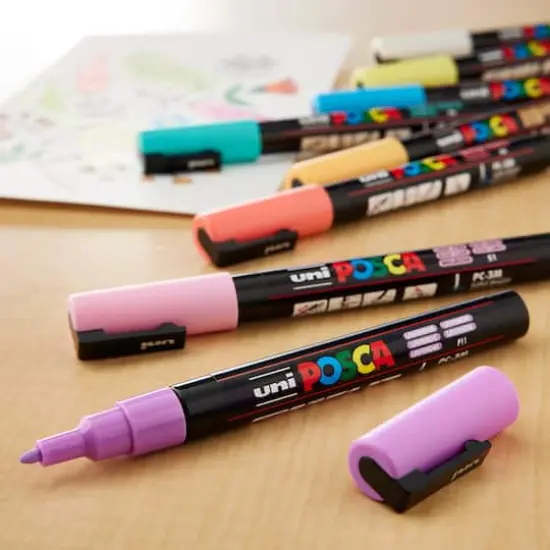 Uni Posca PC-3M Soft Color Fine Tip Marker Set {3}