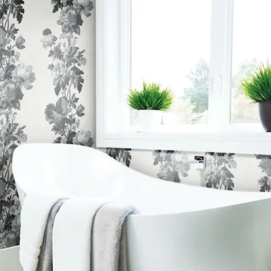 RoomMates Watercolor Floral Stripe Peel & Stick Wallpaper {5}