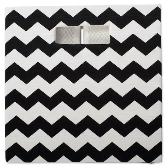 DII&reg; 13" Polyester Chevron Storage Cube Black {7}
