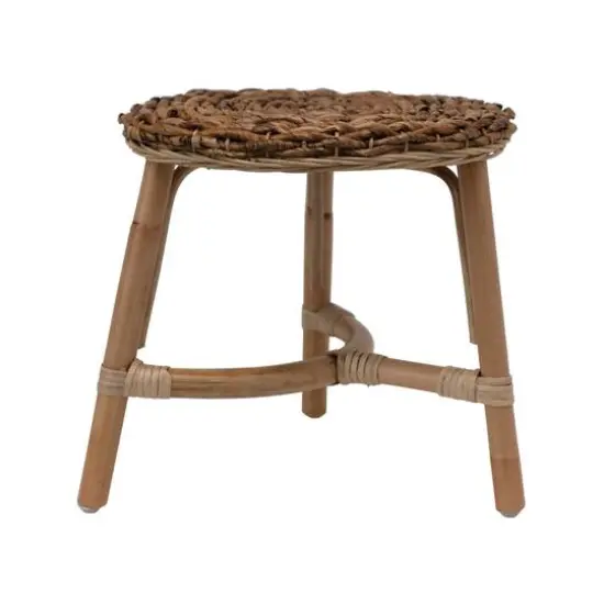 Hello Honey&reg; 12.5" Wood Stool with Rattan Legs {1}