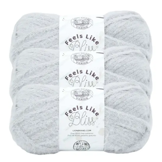 3 Pack Lion Brand&reg; Feels Like Bliss Yarn Sterling {1}