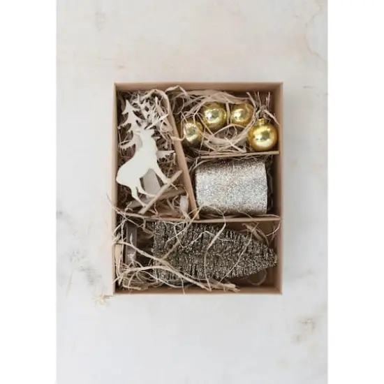 Hello Honey&reg; 8 Piece Gold Christmas Ornaments, Candle & Woodland Icons Candle Garden Kit {5}