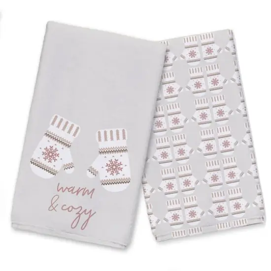 Warm And Cozy Mittens Tea Towels - Set of 2 {1}