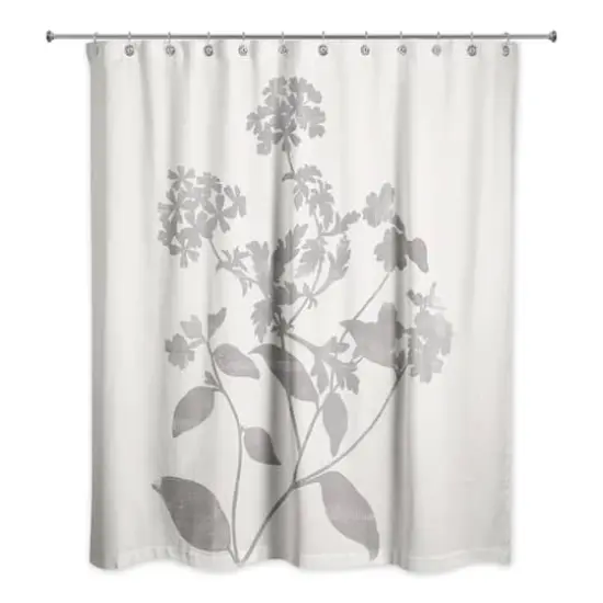 Neutral Distressed Florals 71" x 74" Shower Curtain {1}