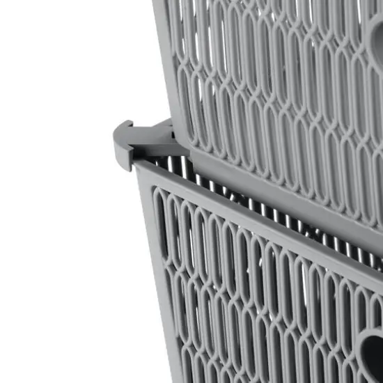 Simplify Slide 2 Stack It Shallow Tote Baskets, 2ct. Gray {12}