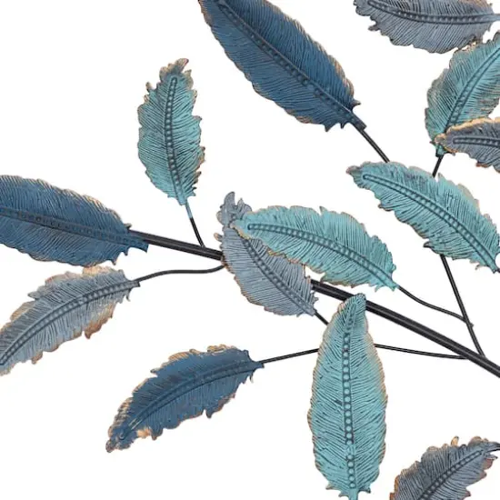 Blue Metal Leaf Traditional Wall Decor {5}