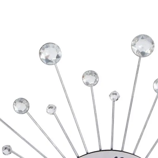 Silver Glam Metal Wall Clock {5}