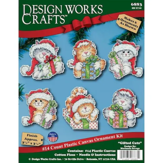 Design Works&trade; Cats Plastic Canvas Ornament Kit {1}