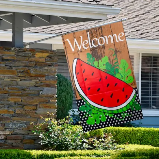 Welcome Watermelon Slice Spring Outdoor House Flag {4}