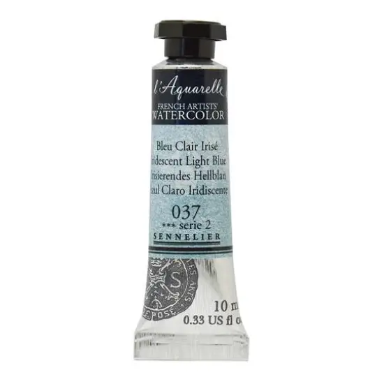 Sennelier French Artists' Watercolor, 10mL 037 Iridescent Light Blue {1}