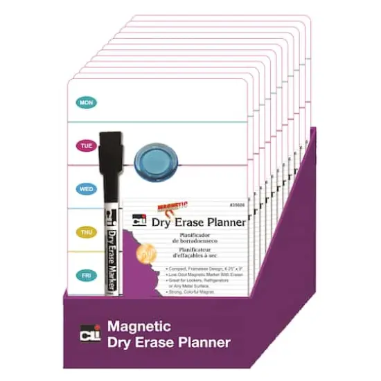 Charles Leonard 6.25" x 9" Magnetic Dry Erase Planner, 12ct. {1}