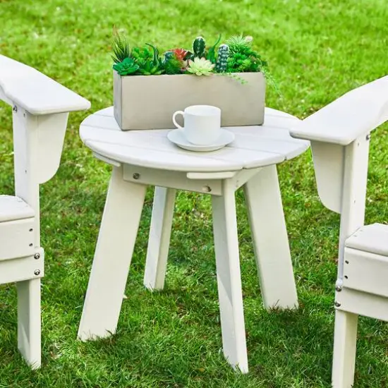 Glitzhome&reg; 20" Outdoor Patio Round Side Table White {4}