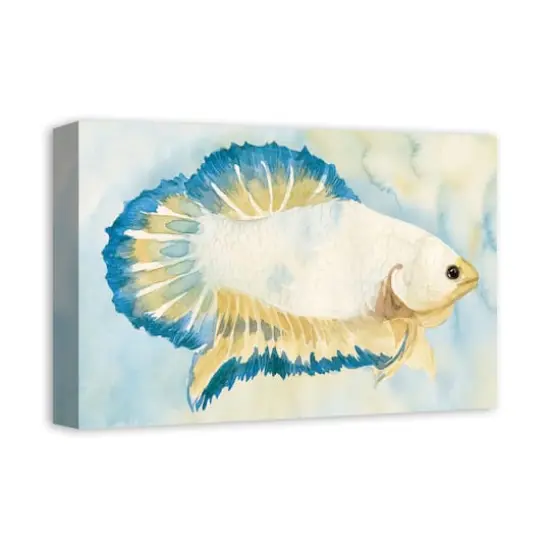 White And Blue Fish 18" x 12' Canvas Wall Art {3}
