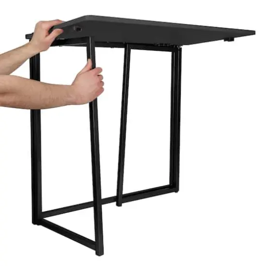 Organize It All 29" x 18" x 32" Foldable Scratch-Resistant Desk Gray {7}