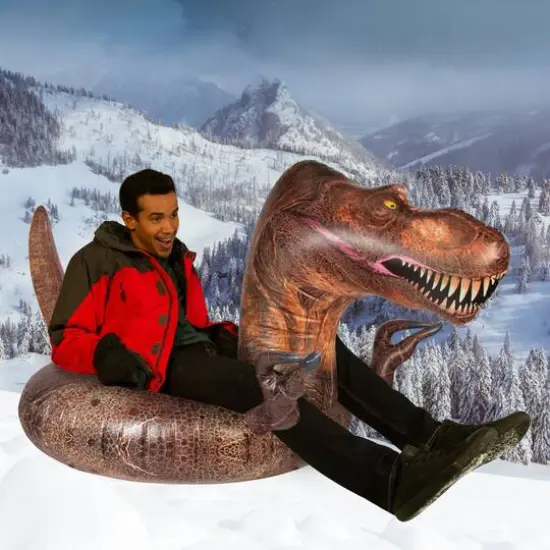 SnowCandy 62" Inflatable T-Rex Snow Tube {4}