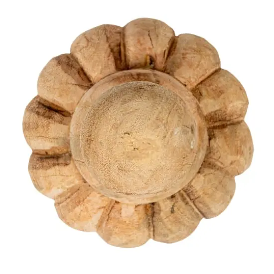 Hello Honey&reg; Bleached Natural Hand-Carved Mango Wood Finial Set {8}