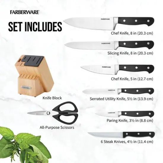 Farberware Edgekeeper Black 13-Piece Pro Cutlery Set {3}