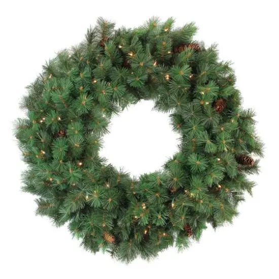 36" Pre-Lit Artificial Christmas Royal Oregon Pine Wreath {1}
