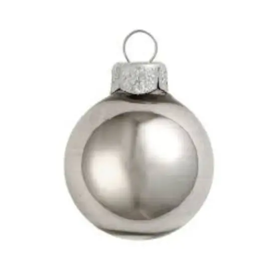 72ct. 4" Silver Shiny and Matte Christmas Glass Ball Ornaments {5}