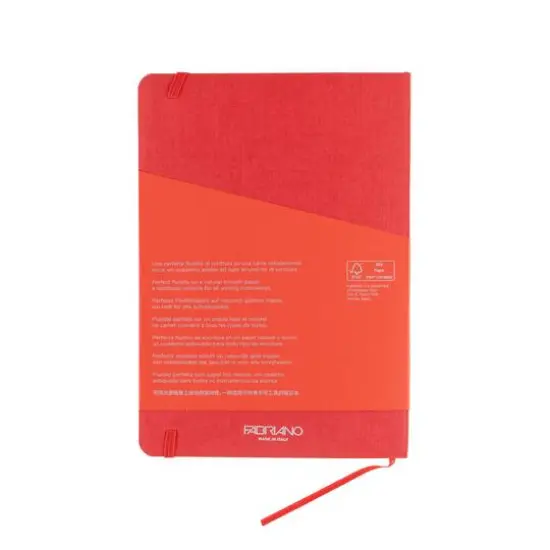 Fabrian&reg; EcoQua Plus A5 Lined Stitch-Bound Notebook Red {9}